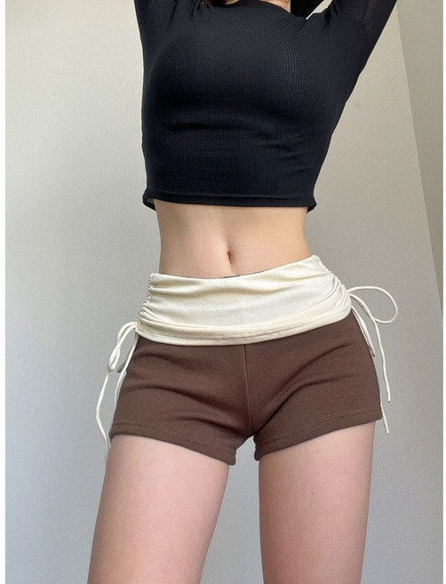 COSYEVNO 여성 투톤 허리 스트링 슬림핏 숏팬츠 LFHyddk-7