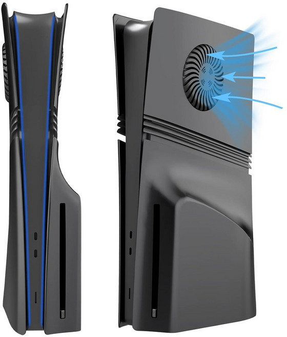 PS5 프로 커버 쉘 케이스 통풍형 플레이트, PS5프로 통풍형 쉘케이스(블랙/디스크), 블랙/디스크, 1개, PS5프로 통풍형 쉘케이스