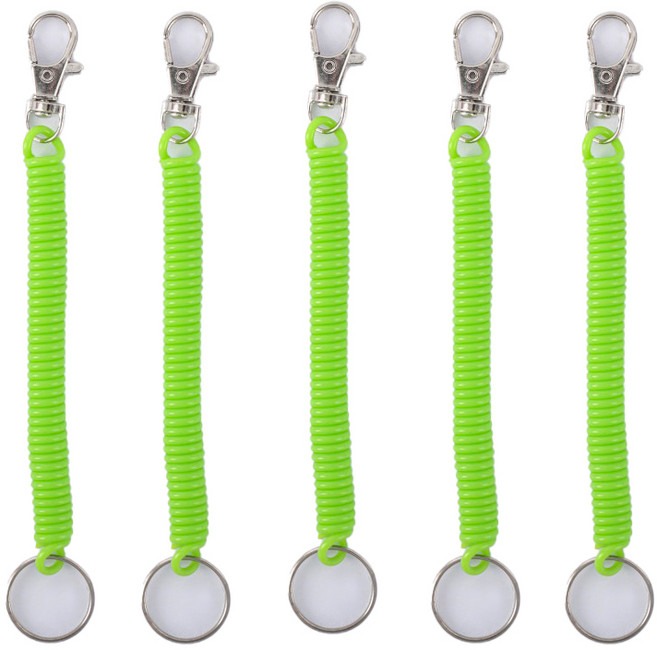다용도 도난 분실 방지 휴대폰 가방 안전 고리 스프링 스트랩 줄, 5개, 그린