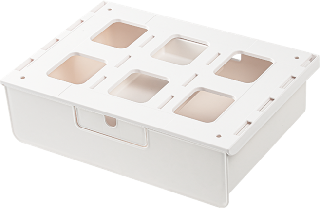 루캔리 붙이는서랍 슬라이딩 수납한 언더선반 식탁밑에 붙이는 서랍장 책상밑 언더서랍 시즌2, 화이트, 미니서랍 있음