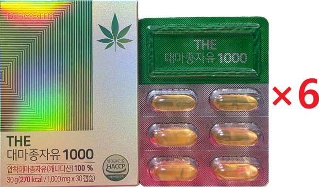 닥터루템 THE 대마종자유 1000 1 000mg x 30캡슐, 30회분, 6박스