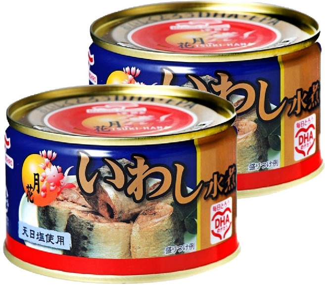 마루하니치로 츠키하나 삶은 정어리 통조림, 2개, 200g