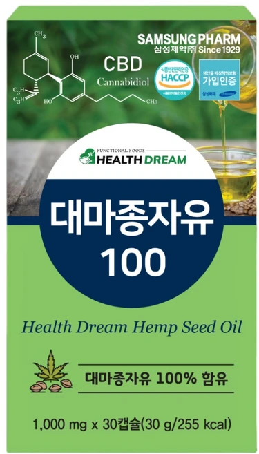 삼성제약 유기농 캐나다 100% 냉압착 대마종자유, 1박스, 30정 - 쿠팡