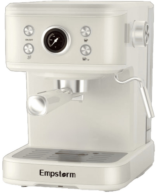 EMPSTORM EM-04E 半自動義式咖啡機 輕鬆製作香濃咖啡 客製化您的完美風味, 白色