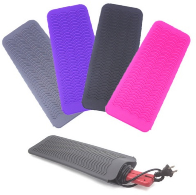 뷰티다모아 고데기 매트 받침대 고데기패드 매직기받침대 실리콘 내열 파우치 휴대용, 블랙, 1개