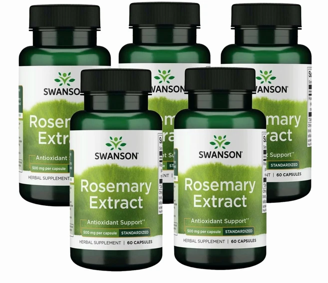 스완슨 로즈마리 로즈메리 추출물 500mg 60캡슐 X 5통세트, 60정 - 쿠팡