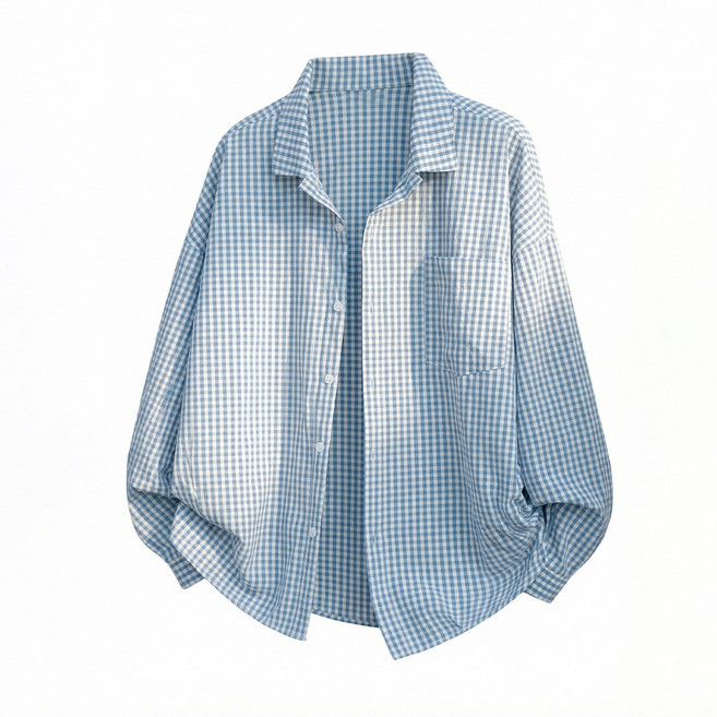 【Miu系穿搭】格子襯衫 男士襯衫 長袖襯衫 休閒襯衫 外套 寬鬆版型 撞色小格紋 春秋季 韓系復古風