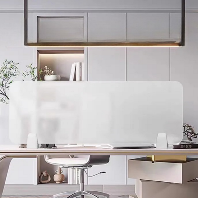 Moodo 사무실 책상 파티션 가림막 타공면제 아크릴 칸막이, 800mm, 스크럽 반투명