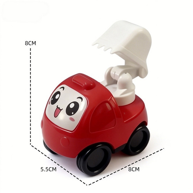 ibooooo 卡通慣性攪拌車, 卡通慣性挖掘車紅色, 1個