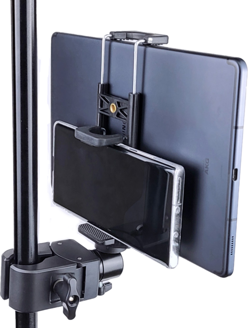 홈앤툴즈 다용도 태블릿 스마트폰 클립형 거치대, 1개, 블랙