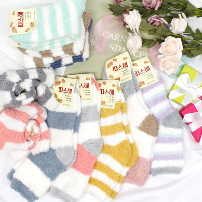 5켤레 따스해 100％ 국산 수면양말 임산부 겨울 보온 무압박