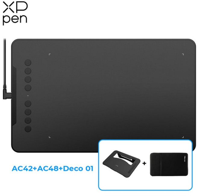 XPPen 데코 시리즈 8192 레벨 배터리 프리 펜 윈도우 맥 지원 디지털 그래픽 태블릿 드로잉 애니메이션 용, CHINA, [09] DECO01 Case Stand, 1개