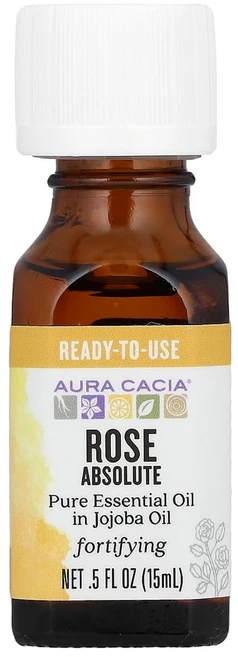 아우라카시아 퓨어 에센셜 오일 호호바 오일 로즈 앱솔루트 15ml(0.5fl oz), 15ml, 1개 - 쿠팡