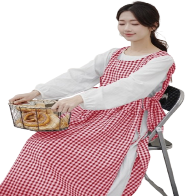 파키즈 원피스 어린이집 주방 카페 앞치마, 레드, 1개