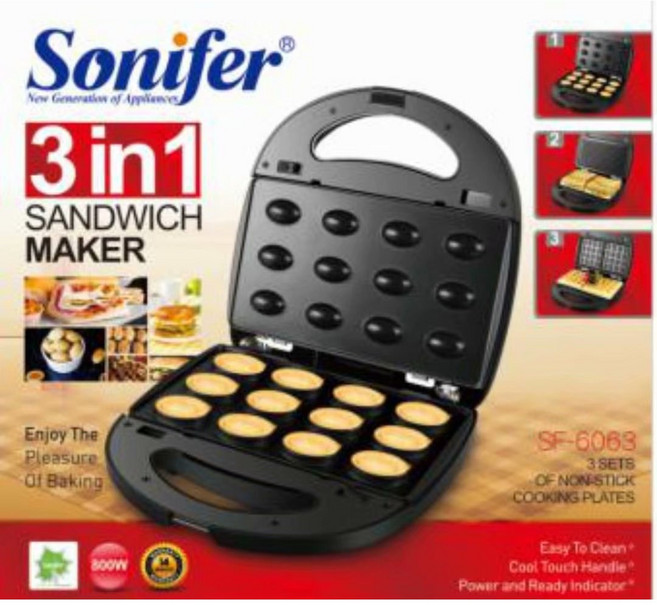 [미미사몰] sonifer 다기능 와플메이커 아침식사 어린이간식 7 in 1 분리형, sonifer 와플메이커 3:1