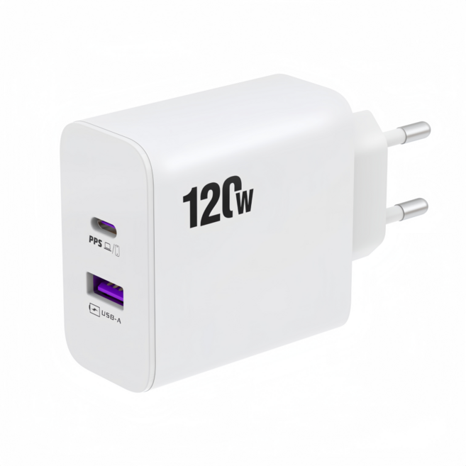 120W 초고속멀티충전기2포트 USB+PD type-c, 1개, 화이트
