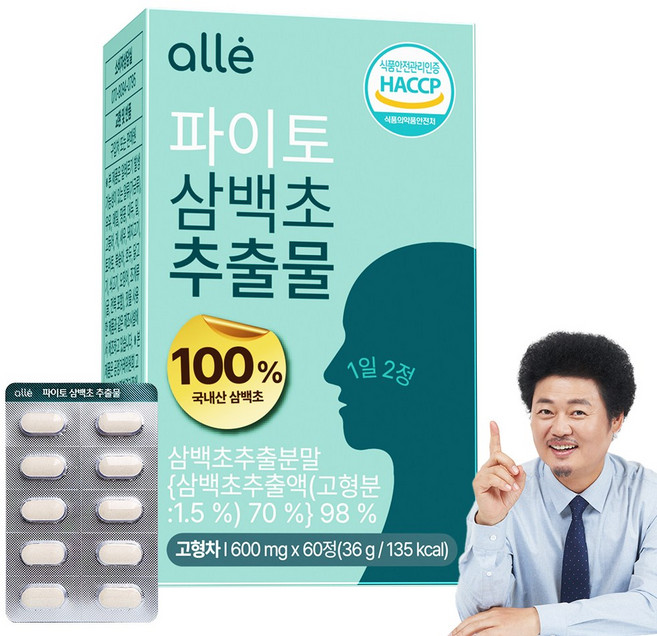 삼백초 추출물 식약청 HACCP 인증 국산 100% 파이토 알레, 1개, 60정