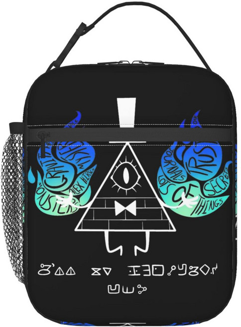 Gravity Falls Bill Cipher 작업용 단열 도시락 가방 휴대용 식품 컨테이너 쿨러 보온 박스, 01 one size, 08 11, 1개