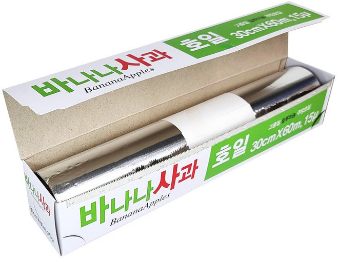 바나나사과 호일 대용량 30cmX60M 1개 알루미늄 쿠킹호일 바사호일, 60m