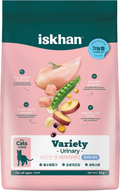 이즈칸 캣 그레인프리 유리너리 5kg, 1개