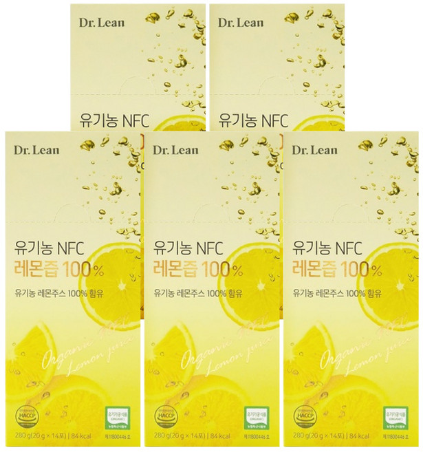 닥터린 유기농 NFC 레몬즙, 280g, 5개