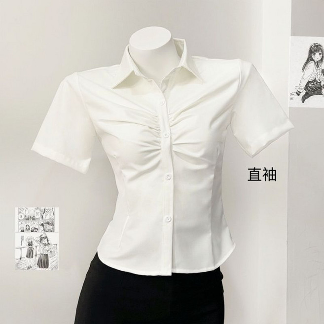 good 收腰襯衫套裝學院風制服白襯衫