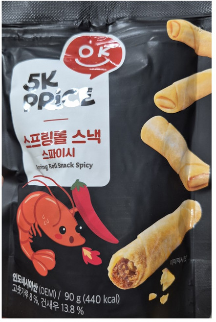 5k프라이스 스프링롤 스낵 스파이시 90g, 2개