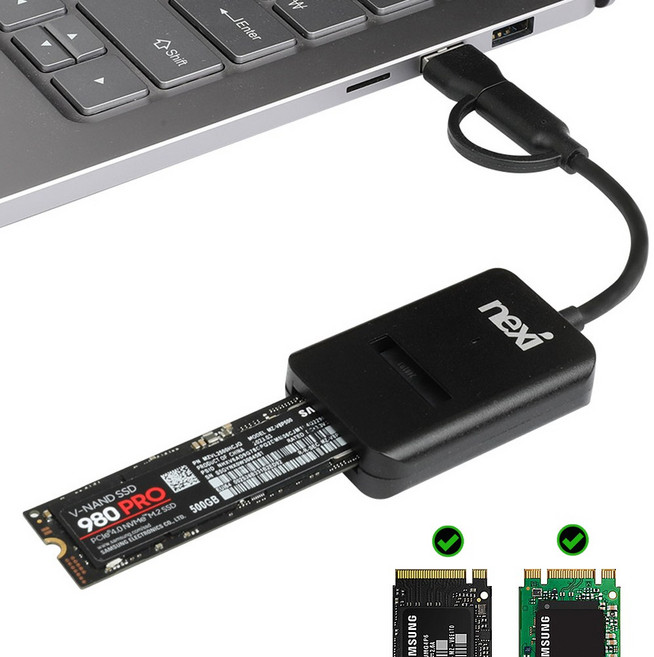 NVMe NGFF M2 SSD 케이스 리더기 외장케이스 M키 B+M키 SATA Combo, 1개