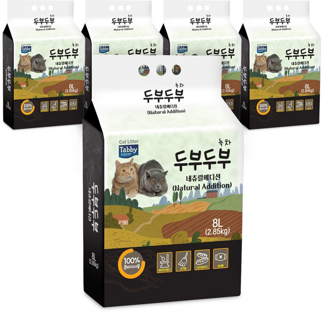 테비 두부두부 네츄럴에디션, 8L, 5개, 녹차