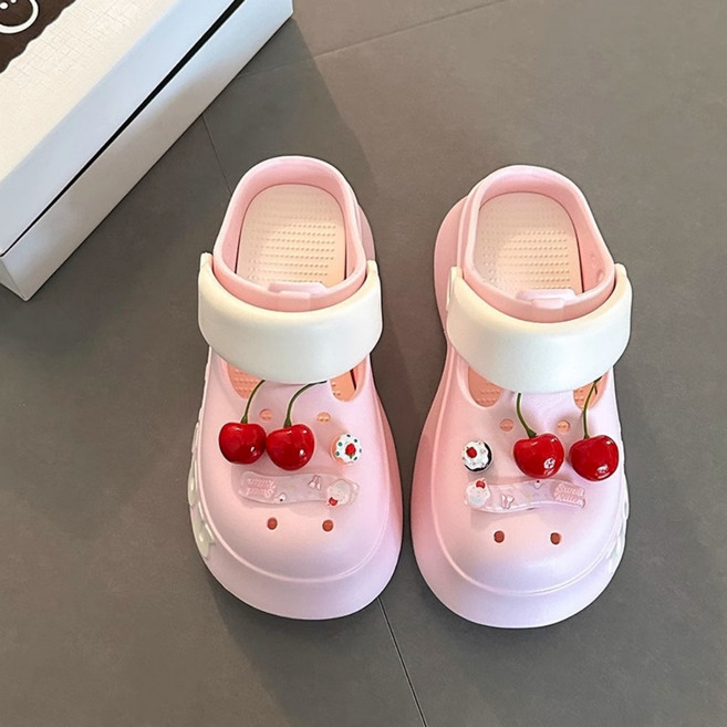 LUNATURE 여성 크록밴드 키높이 샌들 발편한 쿠션 6cm