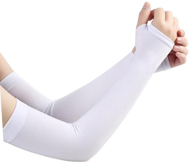 자외선 차단용 슬리브 1쌍 UV 스포츠 슬리브 러닝 골프용 스포츠 슬리브, 하얀, 8x9x38cm, 나일론, 3개