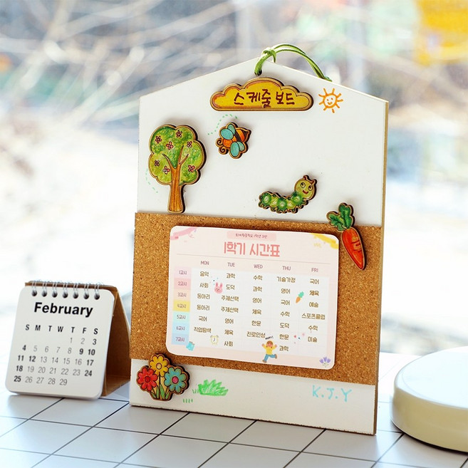 아트랄라 봄 이야기 메모보드 만들기 코르크메모판 스케줄 우드공작, 1개, 단품