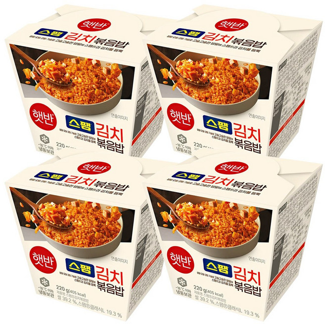 CJ프레시웨이 햇반쿡반 스팸 김치볶음밥 220g, 4개