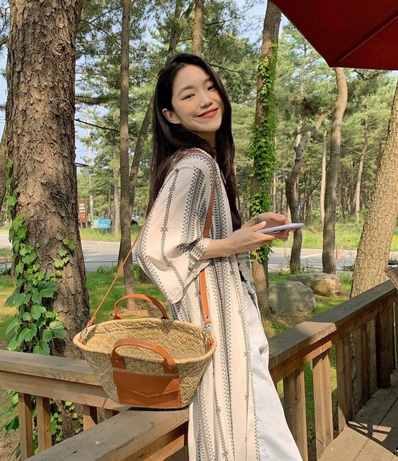 防曬罩衫 復古民族風印花長版開衫, 象牙色