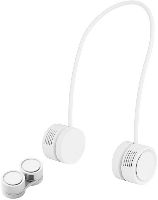 언에스온 휴대용 경량 접이식 무소음 BLDC모터 넥밴드 목걸이 선풍기, 화이트