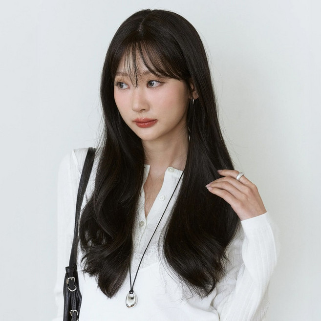 클립스 프리미엄 수제 가발 긴머리 루즈펌 통가발_플로라, 1개, 내츄럴 블랙(Natural Black)