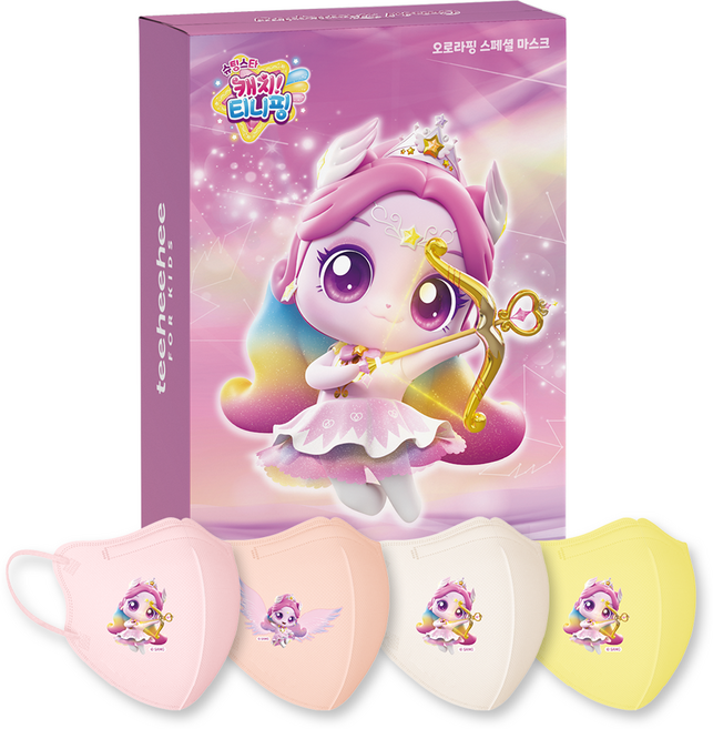 티히히 캐치티니핑 S5 오로라핑 스페셜 마스크 세트 아동용 소형M, 15개입, 1세트, 혼합색상