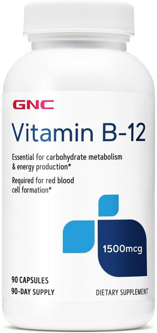 GNC 비타민B12 시아코발라민 1500mcg 90정, 1개