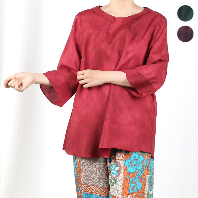 여자블라우스 7부 엄마옷 여성상의 선물 외출복 빅사이즈