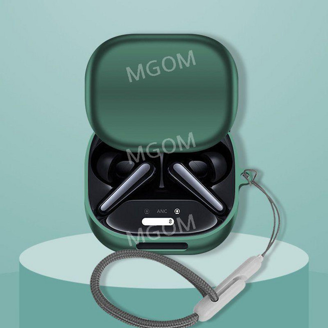 리버티4 프로 케이스 호환 Liberty4 Pro 무선 이어폰 보호 커버 사운드코어, 그린+스트랩