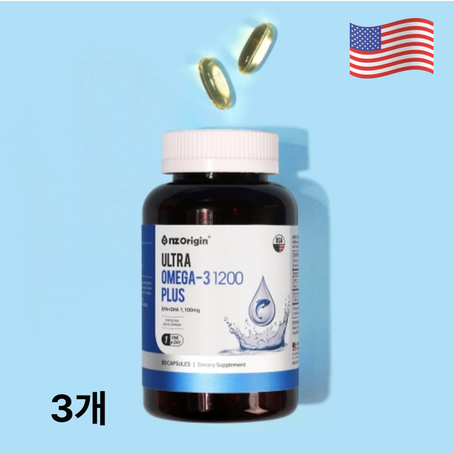 엔젯오리진 울트라 오메가3 1200 플러스 (90캡슐) x 3병, 90정, 3개
