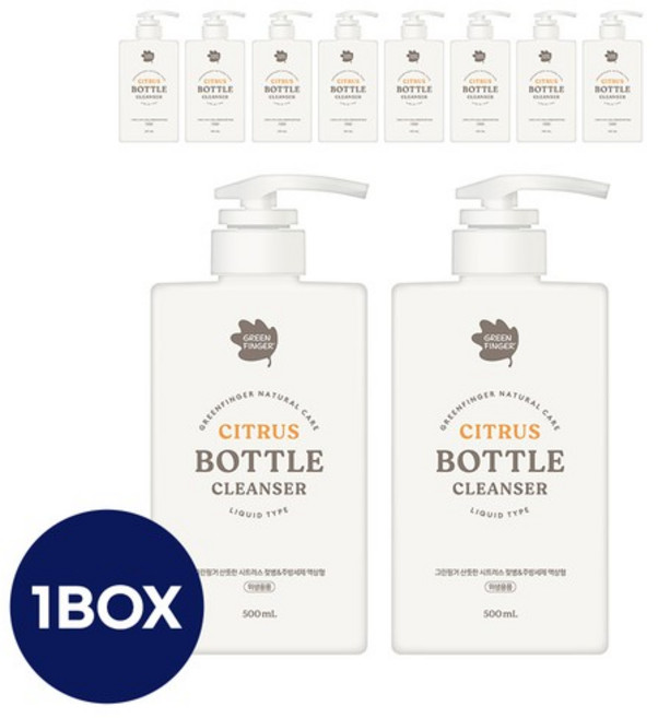 그린핑거 산뜻한시트러스 젖병&주방세제 액상형500mlx10개1BOX, 500ml