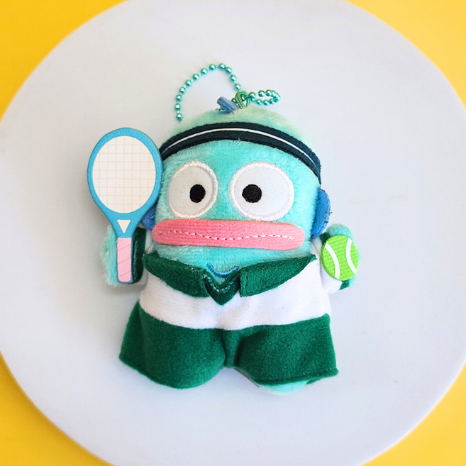 BSC 산리오 테니스 미니 키링 인형 키홀더 운동 스포츠 가방고리 자동차키링, 1개, B. 한교동 테니스 미니 키링, 8cm