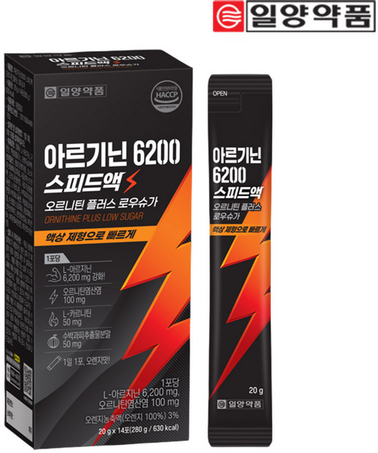 일양약품 아르기닌6200 스피드액 오르니틴 로우슈가, 280g, 5개