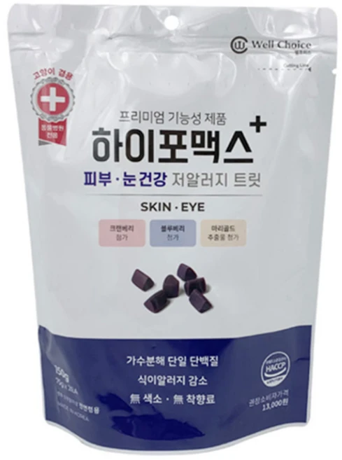동물병원전용 하이포맥스 저알러지 트릿, 1개, 150g, 피부+눈 - 쿠팡