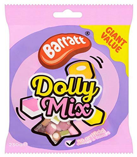 바랏 돌리 믹스처 봉지 - 150g - 2팩 Barratt Dolly Mixtures Bag - 150g - Pack of 2, Coconut, 1개