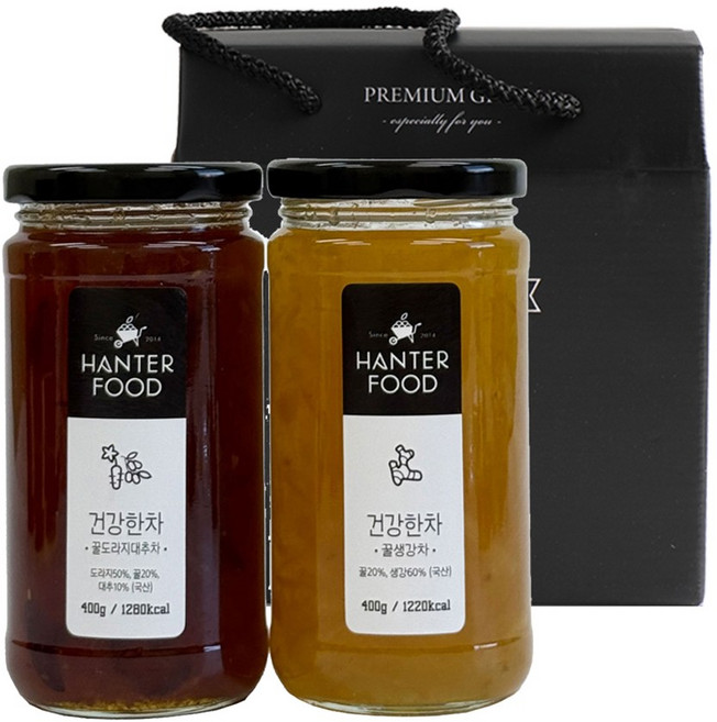 한터식품 꿀생강차 꿀도라지대추차 선물세트