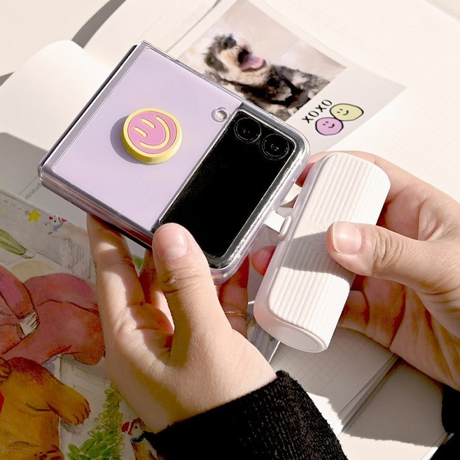 언제 어디서나 아이폰충전기 5000mAh 보조배터리 도킹형 간편휴대 간단충전 아이폰14프로 아이폰14플러스, 선택2번 아이폰8핀 - 화이트