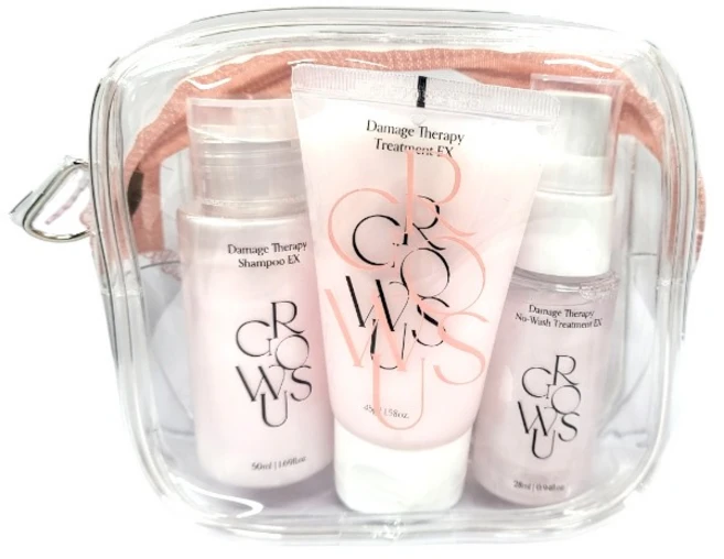 오늘출발그로우어스 데미지 테라피 트래블 키트 3종 (샴푸 50ml&트리트먼트 50ml&노워시 트리트먼트 30ml)빠른배송, 1세트 - 쿠팡