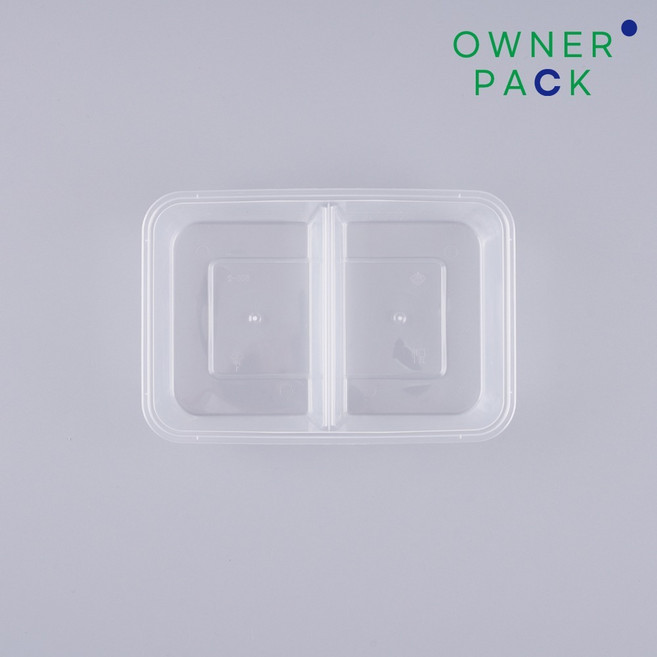 [BR] SZ-L500-2 내열 도시락용기 2칸 (500ml/백색) 300개 세트, 1개